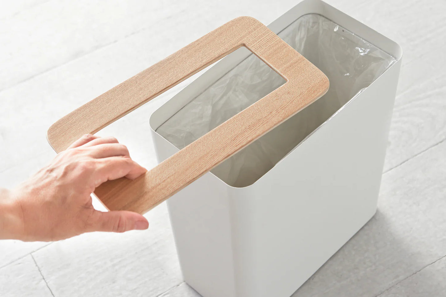 VELASTRIA - Trash Can - Rectangle - Steel + Wood