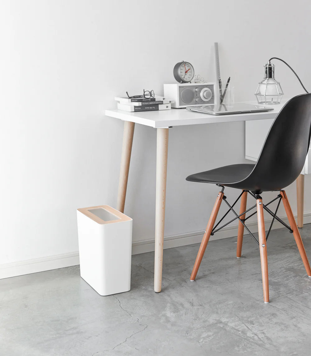 VELASTRIA - Trash Can - Rectangle - Steel + Wood