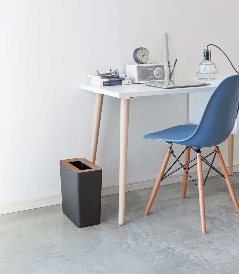 VELASTRIA - Trash Can - Rectangle - Steel + Wood