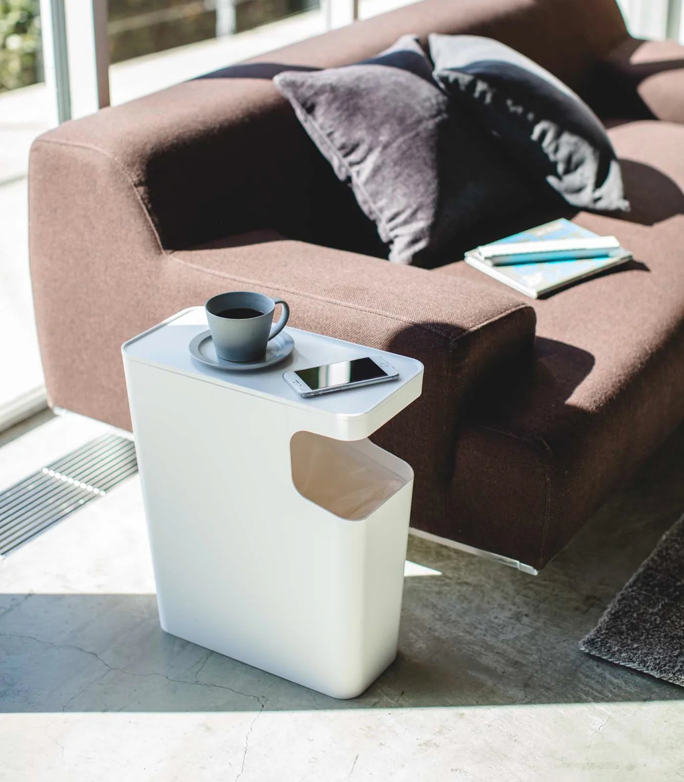 VELASTRIA - Side Table Trash Can